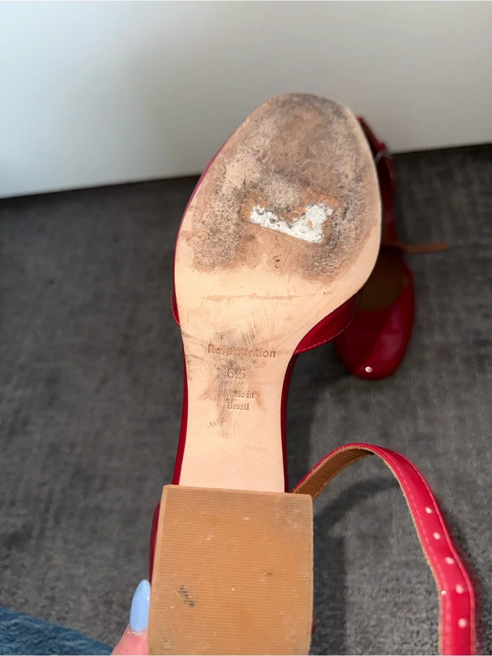 Reformation Red Ankle-Strap Pumps